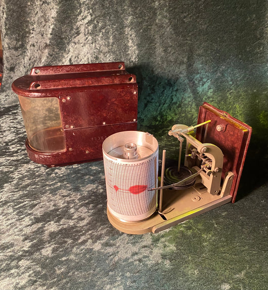 Zero Stock-Vintage Aircraft Altimeter Barograph R Fuess Berlin Germany WW2 Era
