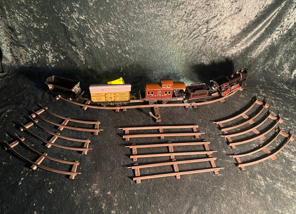 Zero Stock -Antique Bing Bavaria 0-4-0 Clockwork Train Set With
