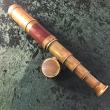 Zero Stock-Antique Telescope Spyglass With Mahogany Veneer Cover
