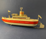 Zero Stock-Vintage Tin Windup Clockwork Ocean Liner Made by Arnold Nuremberg Germany