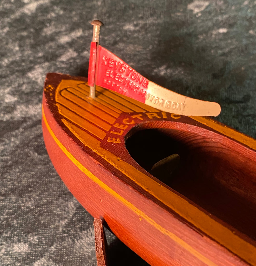 Zero Stock Antique Keystone Electric Wood Speed Boat Boston USA