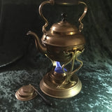 Zero Stock-Brass Spirit Burner Tea Kettle Combo Made by S&S Co USA Pat Jan 1892