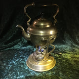 Zero Stock-Brass Spirit Burner Tea Kettle Combo Made by S&S Co USA Pat Jan 1892