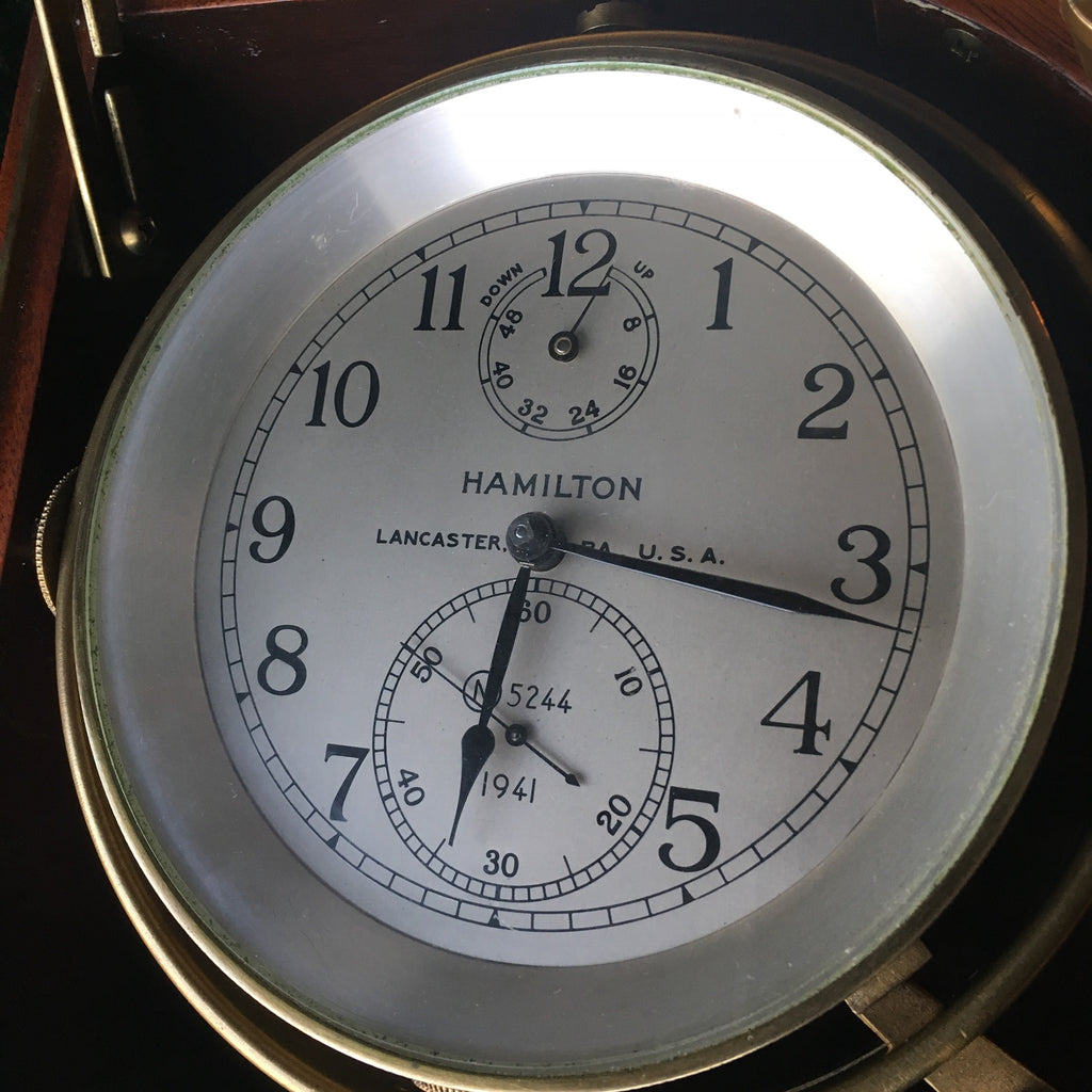 ZERO STOCK Vintage Hamilton Model 21 Marine Chronometer Clock