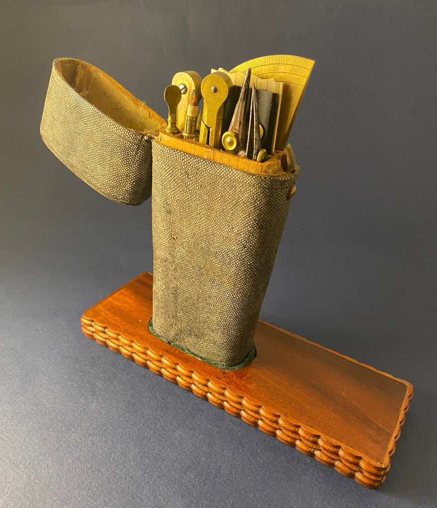 Zero Stock -Antique Drafting Set With Shagreen Etui From Georgian
