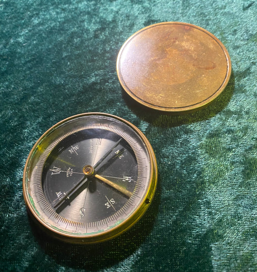 Zero Stock-Vintage Brass Compass Made in France
