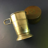 ZERO STOCK-Vintage Folding Travel Cup In Leather Case