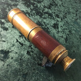 Zero Stock-Antique Telescope Spyglass With Mahogany Veneer Cover