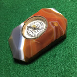 ZERO STOCK-VINTAGE AGATE STONE TABLE COMPASS