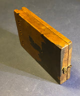 Zero Stock- Antique Diptych Fruitwood Compass Sundial Made In Bavaria Germany