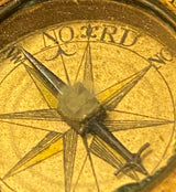 Zero Stock- Antique Diptych Fruitwood Compass Sundial Made In Bavaria Germany