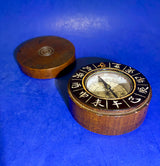 Antique Wood Cased Compass Meiji Period Japan