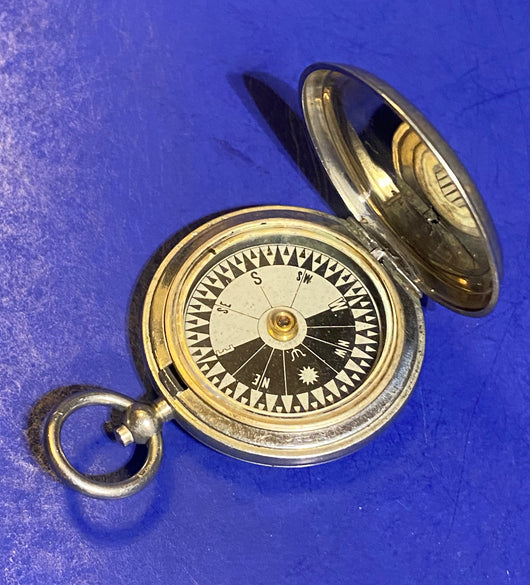 Zero Stock -Antique Pocket Compass Made by Dennison Birmingham for British Army WW1