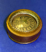 Antique Fruitwood Compass Sundial Made In Bavaria Germany