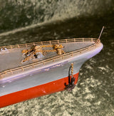 Zero Stock -Vintage Battleship Bismarck Wood Toy Battery Operated Made by Ito Japan