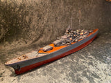 Zero Stock -Vintage Battleship Bismarck Wood Toy Battery Operated Made by Ito Japan
