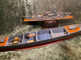 Zero Stock -Vintage Battleship Bismarck Wood Toy Battery Operated Made by Ito Japan