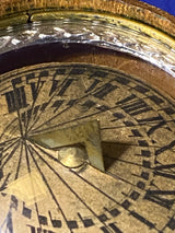 Antique Fruitwood Compass Sundial Made In Bavaria Germany