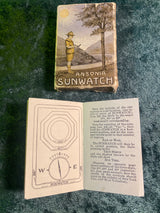 Zero Stock- Antique Pocket Sunwatch  Sundial Compass Made by Ansonia Clock Co USA