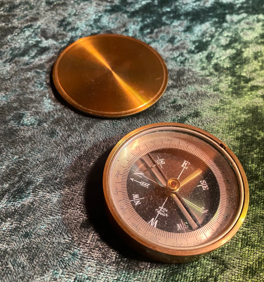 Zero Stock -Vintage Brass Compass Made in France