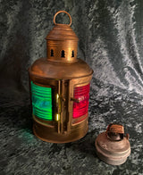 Zero Stock-Antique  Ship’s Oil Lantern PERKO USA With Fresnel Glass