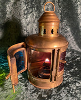 Zero Stock-Antique  Ship’s Oil Lantern PERKO USA With Fresnel Glass