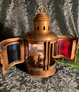 Zero Stock-Antique  Ship’s Oil Lantern PERKO USA With Fresnel Glass