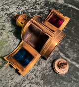 Zero Stock-Antique  Ship’s Oil Lantern PERKO USA With Fresnel Glass