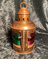 Zero Stock-Antique  Ship’s Oil Lantern PERKO USA With Fresnel Glass