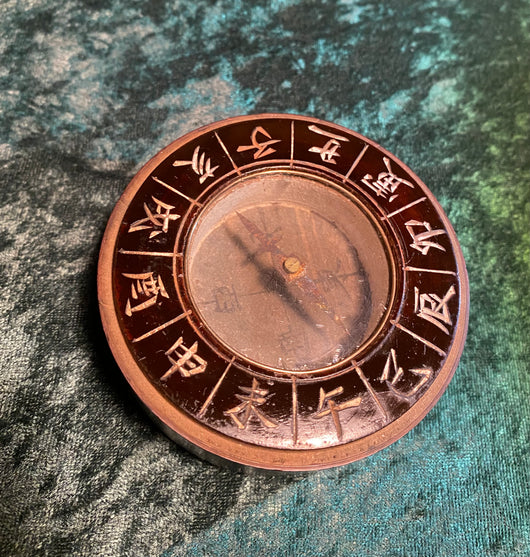 Compass In Japanese Zero Stock-Antique Wood Cased Compass Made in Japan Meiji Period ...
