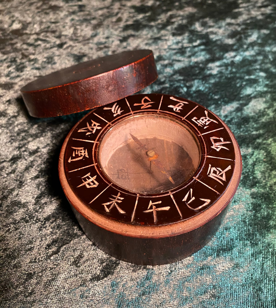 Compass In Japanese Zero Stock-Antique Wood Cased Compass Made in Japan Meiji Period ...