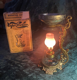 Zero Stock -Antique Cresolene Vaporizer Oil Lamp W/ Box Instructions