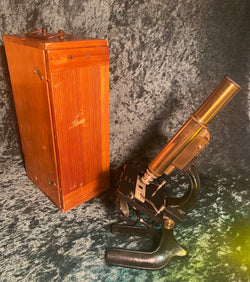 Zero Stock-Antique Brass Microscope ATCO Germany