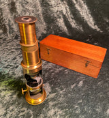 Zero Stock-Antique Field Microscope or Drum Microscope Made in France