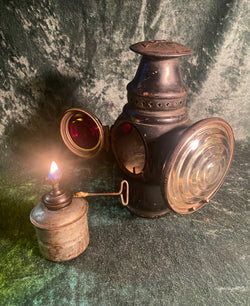 Zero Stock-Antique Car Carriage Kerosene Lamp  Made by Adlake & Westlake Co Chicago 1907