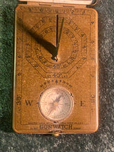 Zero Stock-Antique Pocket Sunwatch  Sundial Compass Made by Ansonia Clock Co USA