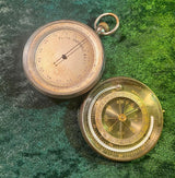 Zero Stock-Antique Pocket Barometer Compass and Thermometer Compendium Made in France