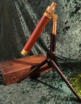 Zero Stock- Antique Mahogany Telescope With Tripod Made in England
