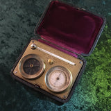 ZERO STOCK Antique Pocket Barometer Compass Thermometer Compendium Made by Jules Richard Paris