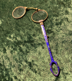 Zero Stock- Antique Enamel And Silver Lorgnette