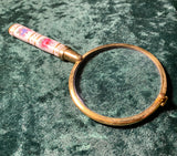 Zero Stock- Antique Brass and Porcelain Magnifying glass Made in England