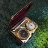 ZERO STOCK Antique Pocket Barometer Compass Thermometer Compendium Made by Jules Richard Paris