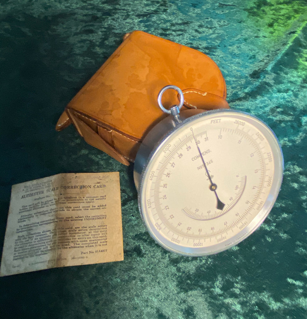 Example Aircraft Barometer Zero Stock- Vintage WW2 Lufft Aircraft Barometer Altimeter Thermometer ...