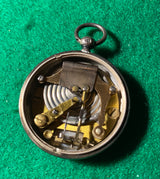 Zero Stock-Antique Sterling Silver Pocket Barometer Altimeter Made in London England