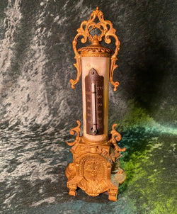 Zero Stock- Antique Brass Table Thermometer Made in England