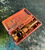 Zero Stock -Antique Field Microscope In Mahogany Box
