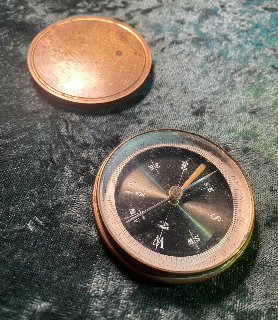 Zero Stock- Vintage Brass Compass Made in France – Explorer Antiques