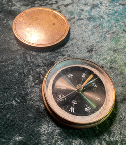 Zero Stock- Vintage Brass Compass Made in France