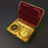 ZERO STOCK Antique Pocket Barometer Compass Thermometer Compendium Made by Jules Richard Paris