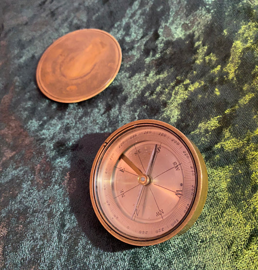 Zero Stock- Vintage Brass Compass Made in France